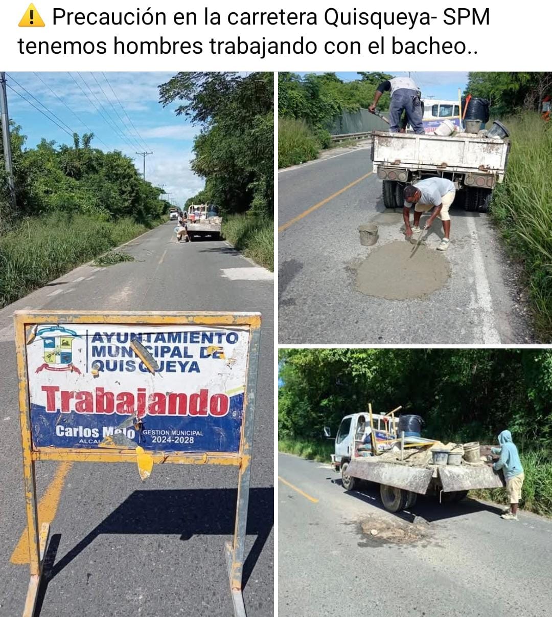 Reparación de la Carretera dé Quisqueya a San Pedro de Macorís